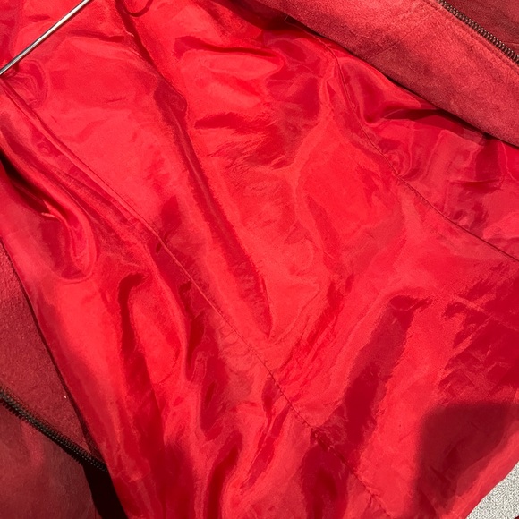 Women's Red Leather Suede Lagenlook Jacket Size 2X - Picture 6 of 10